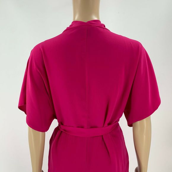 ASOS Kimono Wrap Dress Siz 4 Pink Short Sleeve - Picture 7 of 11